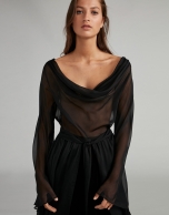 Black chiffon dress