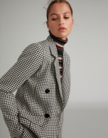 Houndstooth double-breasted suit jacket