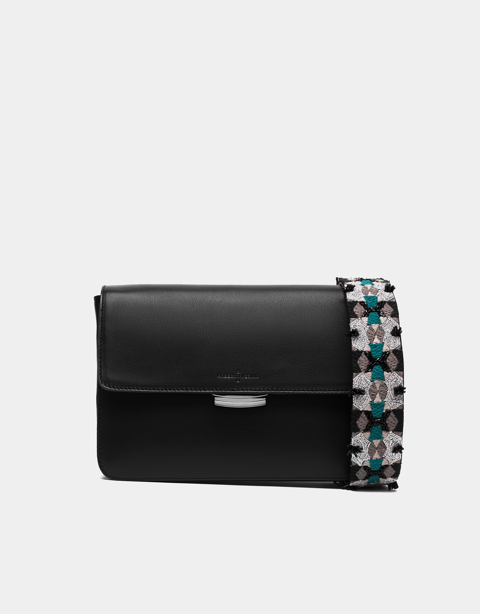 Black Joyce bag with embroidered handle