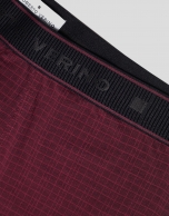 Burgundy checked boxer shorts