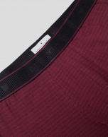 Burgundy checked boxer shorts