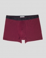 Burgundy checked boxer shorts