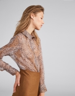 Brown animal print blouse