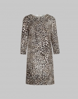 Animal print straight cut dress