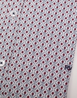 White sport shirt with red flowers