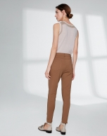 Mink cigarette pants with irregular hem