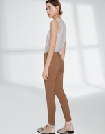 Mink cigarette pants with irregular hem