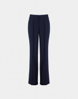 Navy blue straight pants without pockets