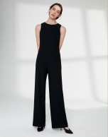 Black sleeveless jumpsuit