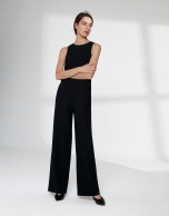 Black sleeveless jumpsuit