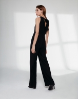 Black sleeveless jumpsuit