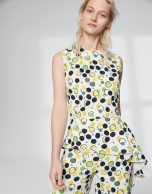 Yellow dotted print top 