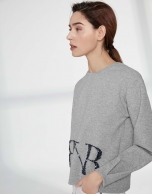 Gray sweatshirt with sequined logo