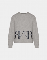 Gray sweatshirt with sequined logo