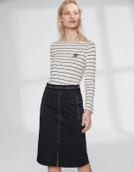 Striped sailor's top with three-quarter sleeves