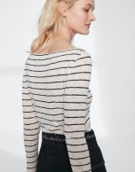 Striped sailor's top with three-quarter sleeves