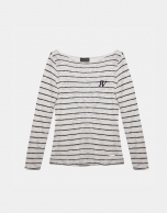 Striped sailor's top with three-quarter sleeves