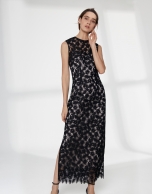 Long black lace dress