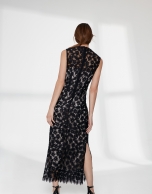 Long black lace dress