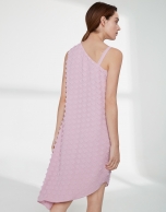 Pink quartz chiffon asymmetric dress