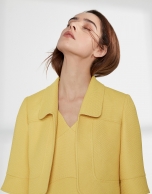 Yellow piqué bolero jacket