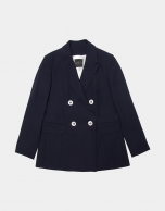 Navy blure jacket with double row of buttons