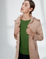 Sandy-colored long light parka