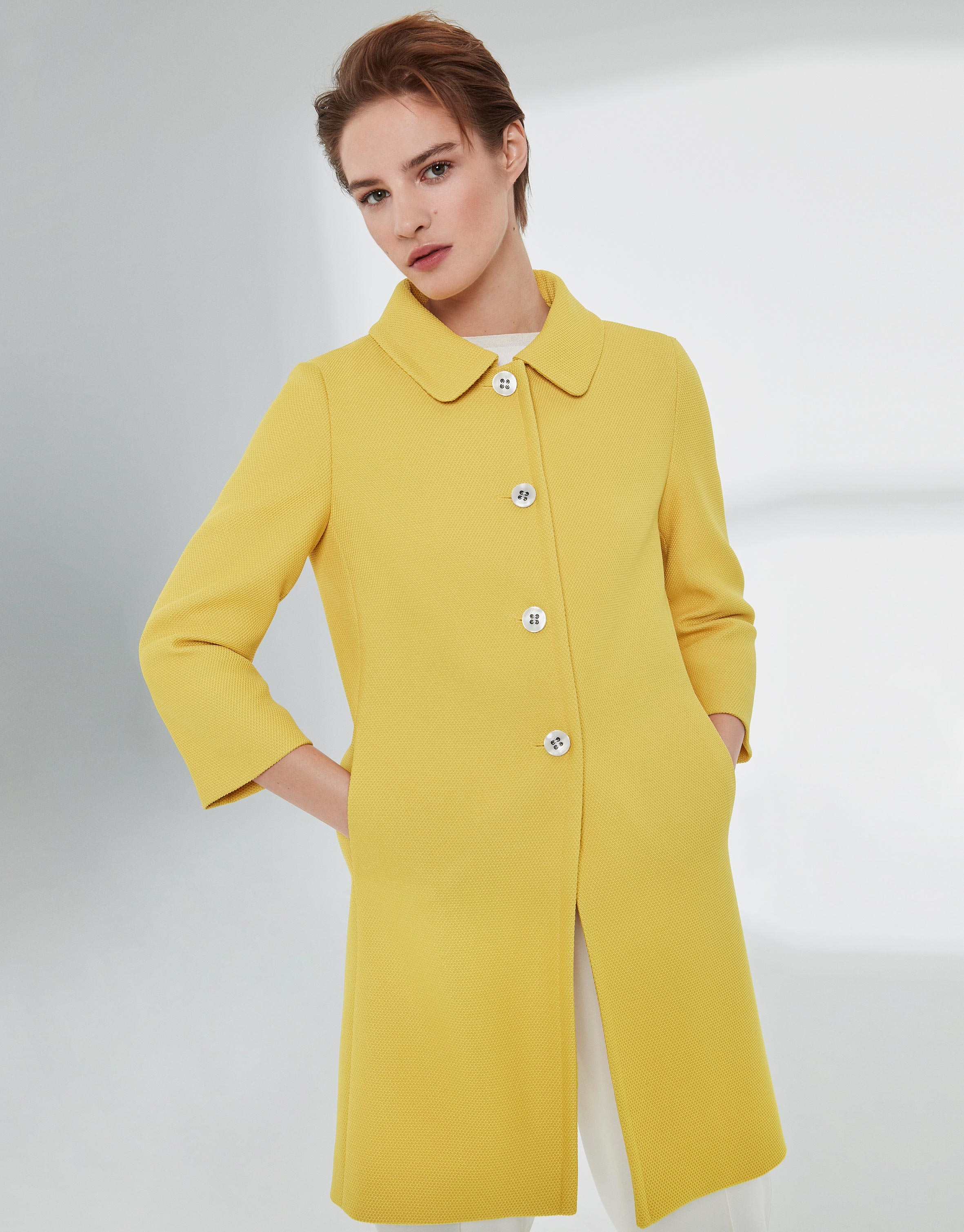 Yellow piqué dressy waist coat