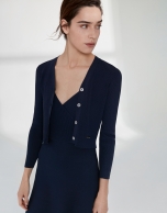 Navy blue ribbed cardigan