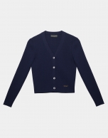 Navy blue ribbed cardigan