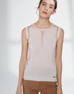 Ivory knit and lurex thread sweater