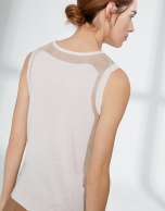 Ivory knit and lurex thread sweater