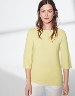 Yellow sweater with flounce