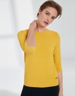 Yellow V-neck sweater