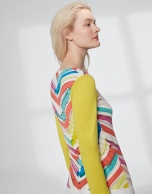 Multicolor herringbone, long sleeve sweater