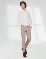 Camel cotton chino pants