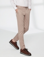 Camel cotton chino pants