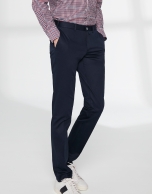 Navy blue cotton chino pants