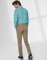 Brown basic cotton chino pants