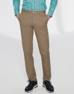 Brown basic cotton chino pants