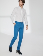 Deep blue basic cotton chino pants