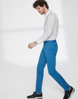 Deep blue basic cotton chino pants