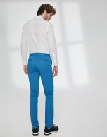 Deep blue basic cotton chino pants