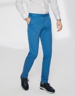 Deep blue basic cotton chino pants