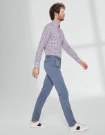 Blue basic cotton chino pants