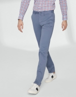 Blue basic cotton chino pants