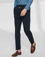 Navy blue pants with ties