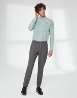 Gray striped pants with ties