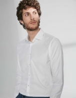 White fake plain dress shirt