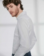 White fake plain dress shirt